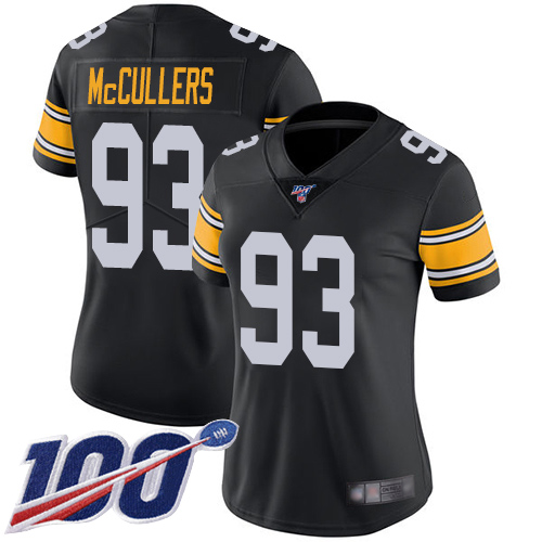 Women Pittsburgh Steelers Football #93 Limited Black Dan McCullers Alternate 100th Season Vapor Untouchable Nike NFL Jersey->pittsburgh steelers->NFL Jersey